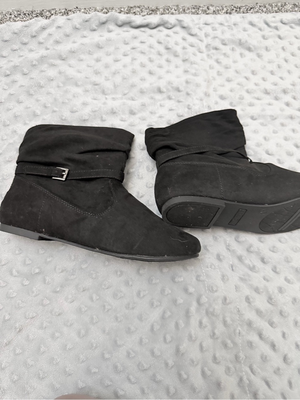 Women’s Black Ankle Booties with Side Buckle